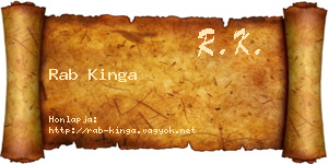Rab Kinga névjegykártya